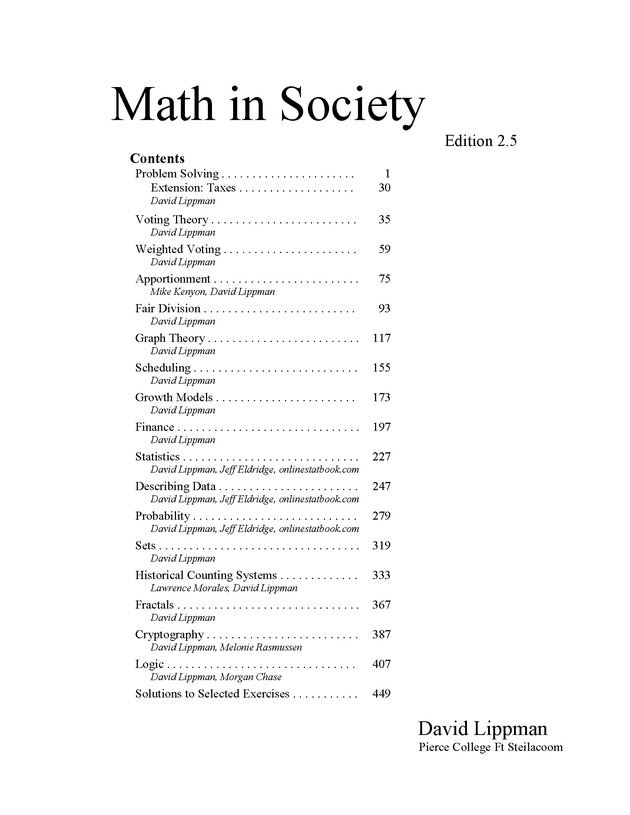 Math in Society - New Page