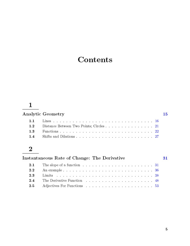 Calculus: early transcendentals - Table of Contents 1