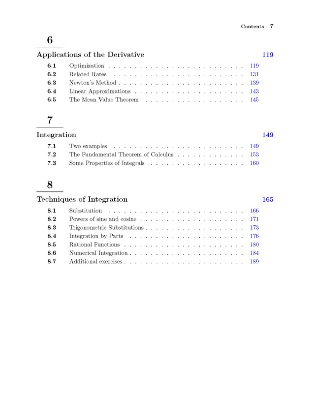 Calculus: early transcendentals - Table of Contents 3