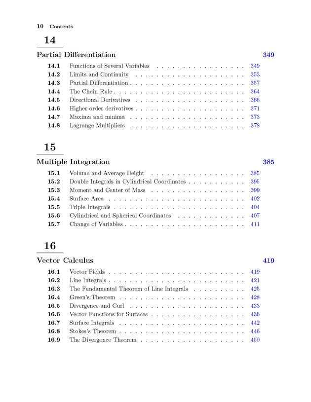 Calculus: early transcendentals - Table of Contents 6