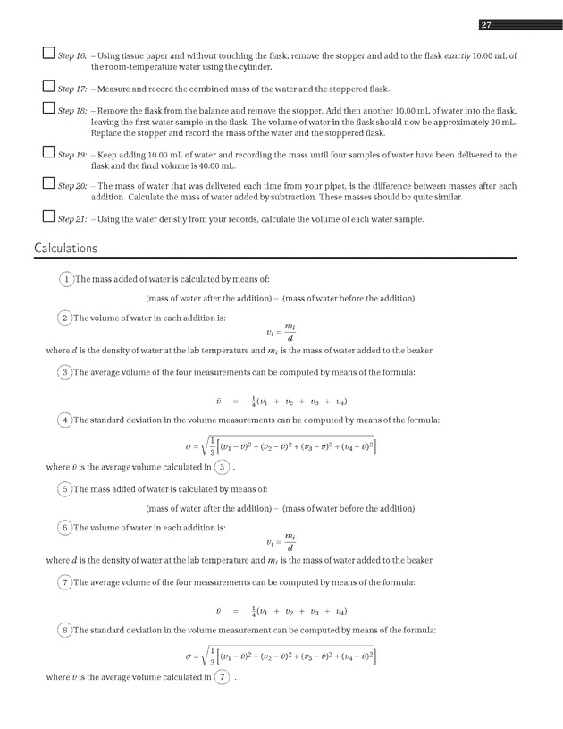 Experiments in College Chemistry I - Volumetric Measurements 4