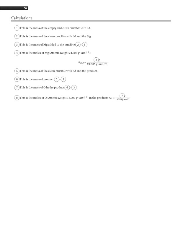 Experiments in College Chemistry I - Empirical Formula of an Oxide 4