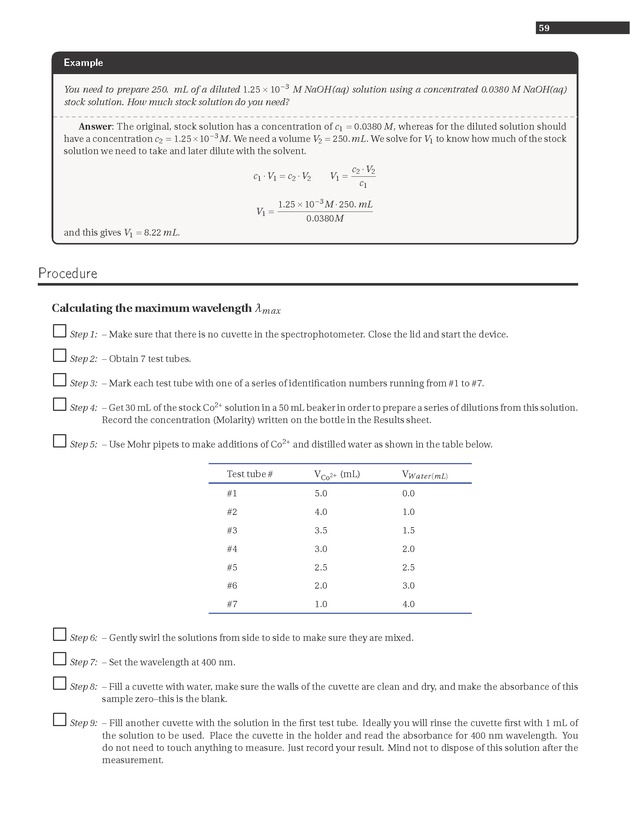 Experiments in College Chemistry I - Spectrochemistry 3