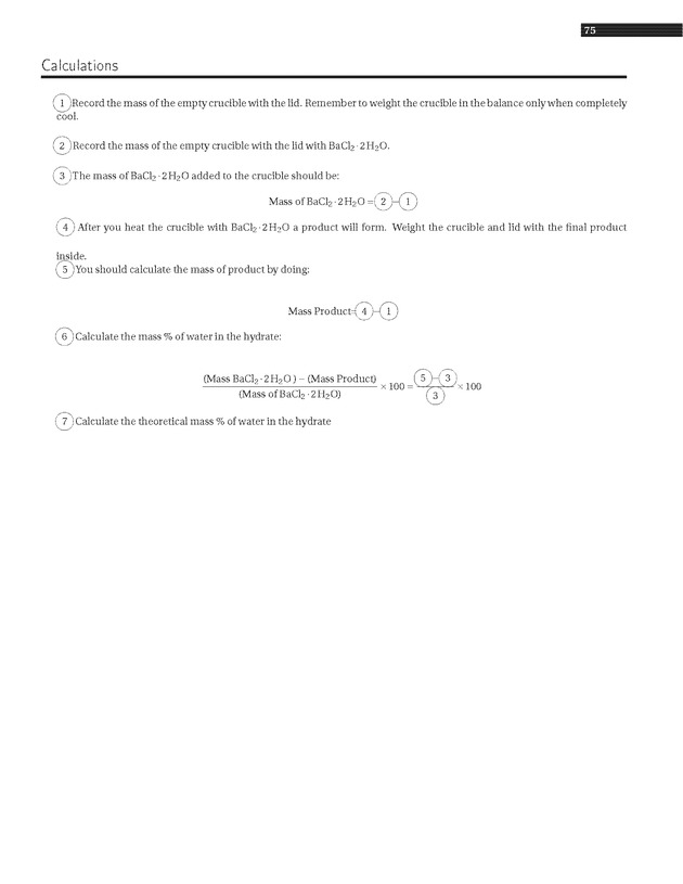 Experiments in College Chemistry I - Thermal Decomposition of a Hydrate 5