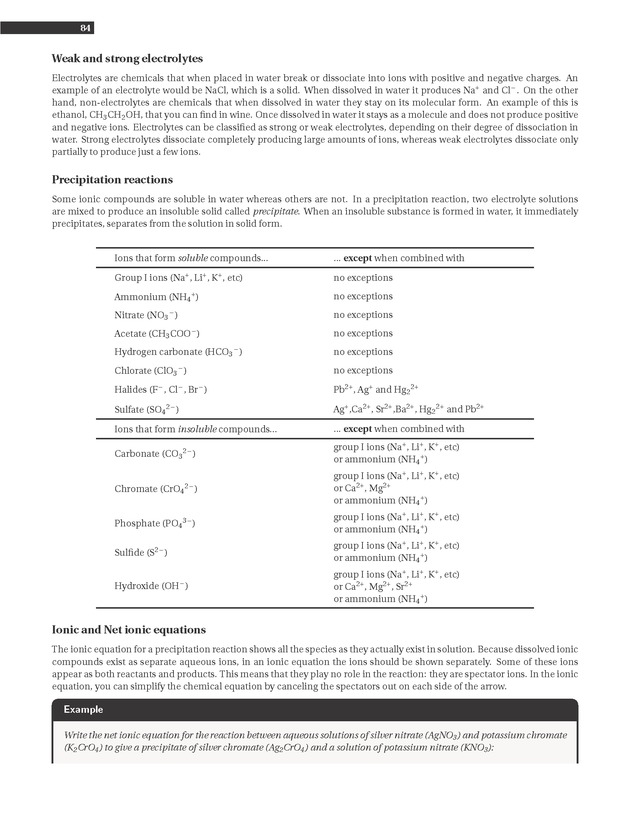 Experiments in College Chemistry I - Precipitation and acid- based reactions 2