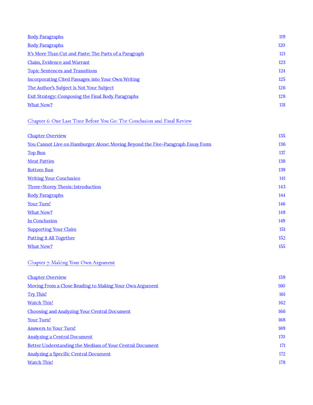 Write Here, Right Now: An Interactive Introduction to Academic Writing and Research - Table of Contents 3