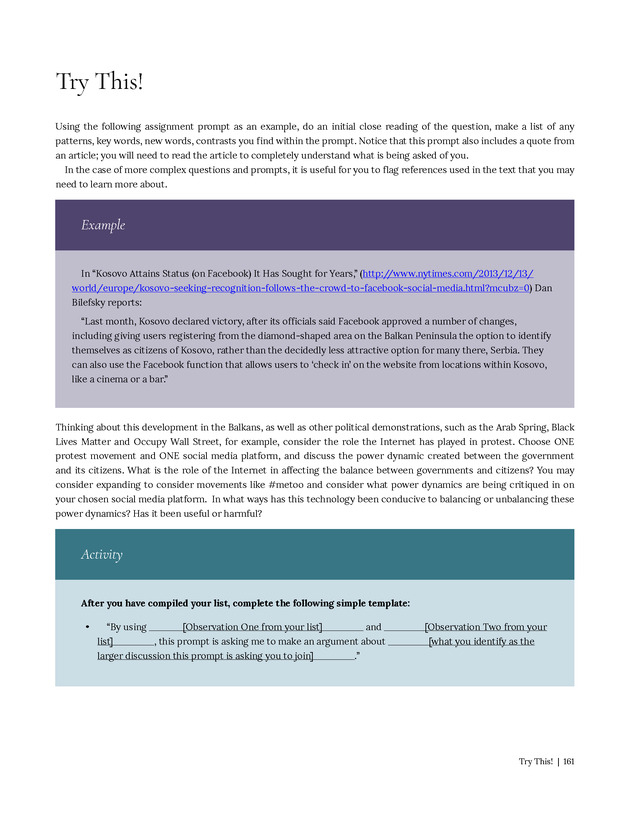 Write Here, Right Now: An Interactive Introduction to Academic Writing and Research - Page 161