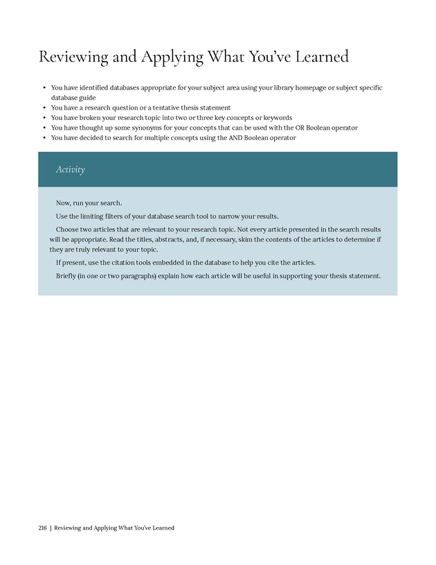 Write Here, Right Now: An Interactive Introduction to Academic Writing and Research - Page 216