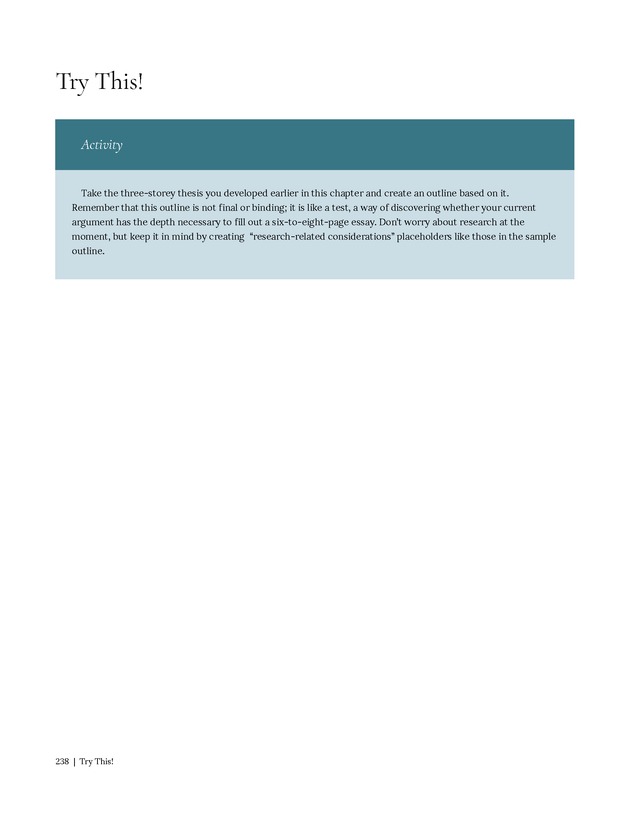 Write Here, Right Now: An Interactive Introduction to Academic Writing and Research - Page 238