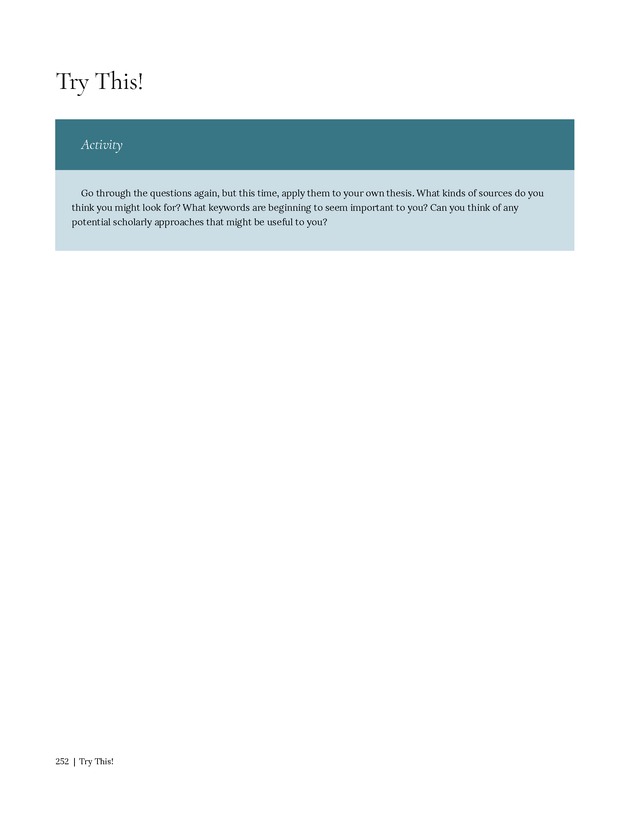 Write Here, Right Now: An Interactive Introduction to Academic Writing and Research - Page 252