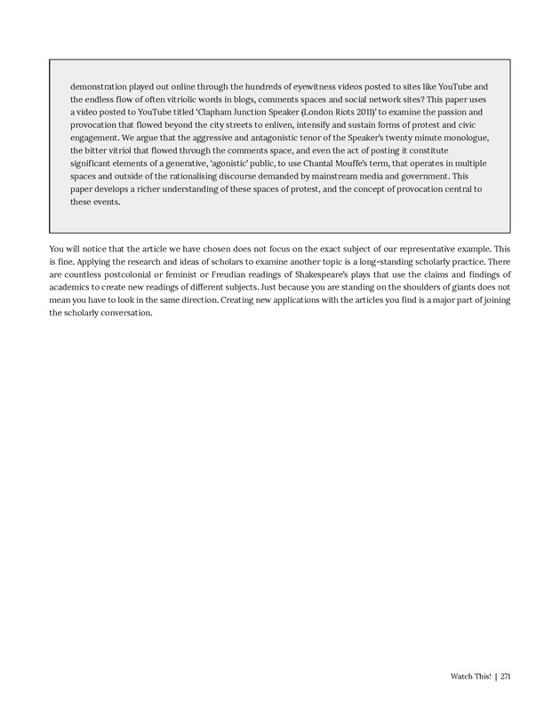 Write Here, Right Now: An Interactive Introduction to Academic Writing and Research - Page 271
