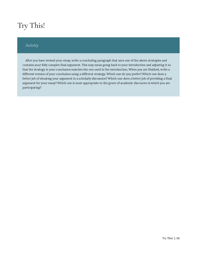 Write Here, Right Now: An Interactive Introduction to Academic Writing and Research - Page 311