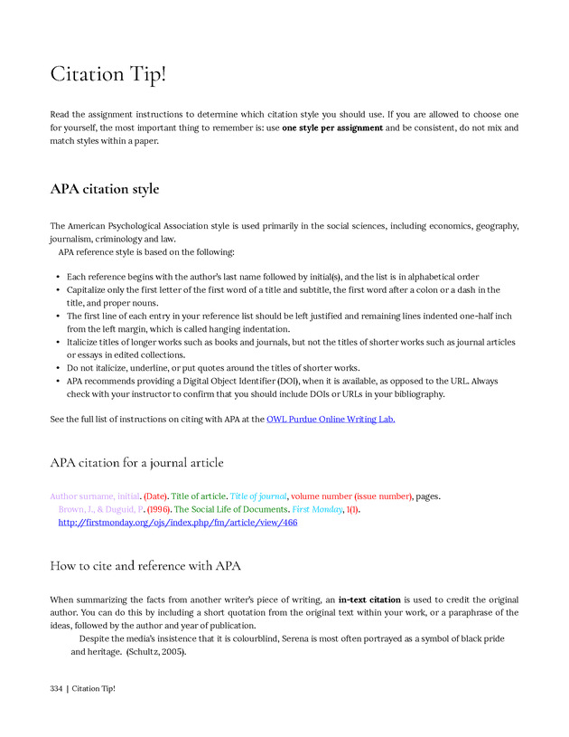 Write Here, Right Now: An Interactive Introduction to Academic Writing and Research - Page 334