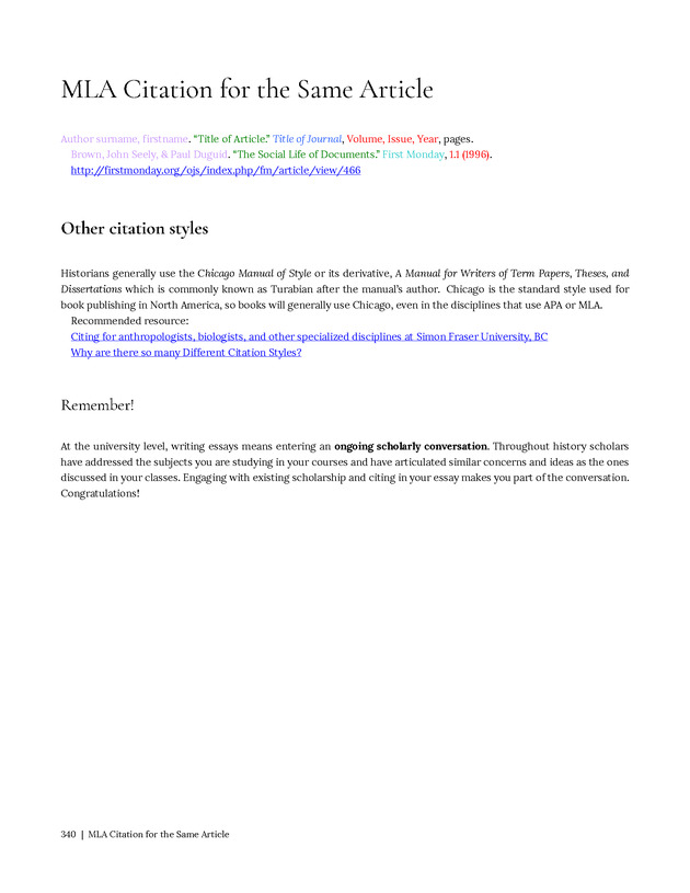 Write Here, Right Now: An Interactive Introduction to Academic Writing and Research - Page 340