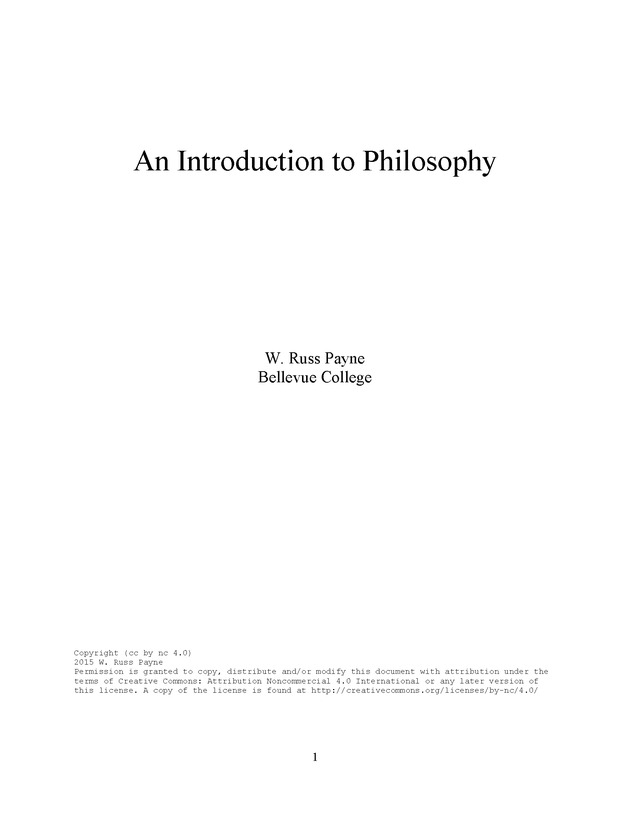 An Introduction to Philosophy - Cover 1