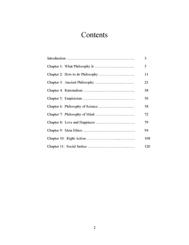 An Introduction to Philosophy - Table of Contents 1