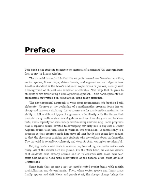Linear Algebra - Preface 1