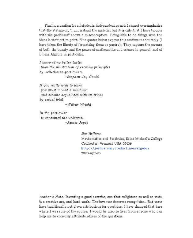 Linear Algebra - Preface 4