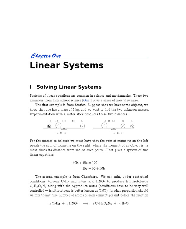 Linear Algebra - Linear Systems 1