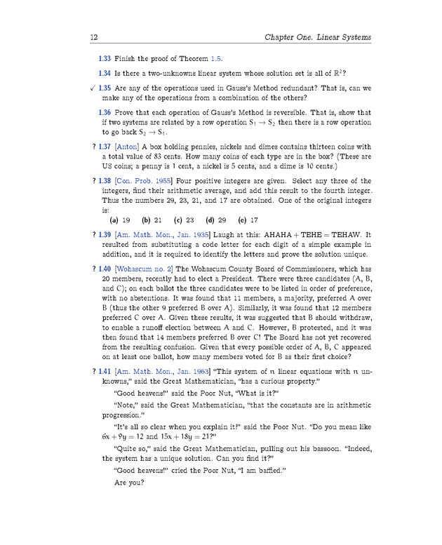 Linear Algebra - Linear Systems 12