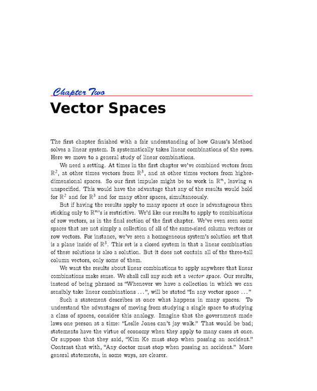Linear Algebra - Vector Spaces 1