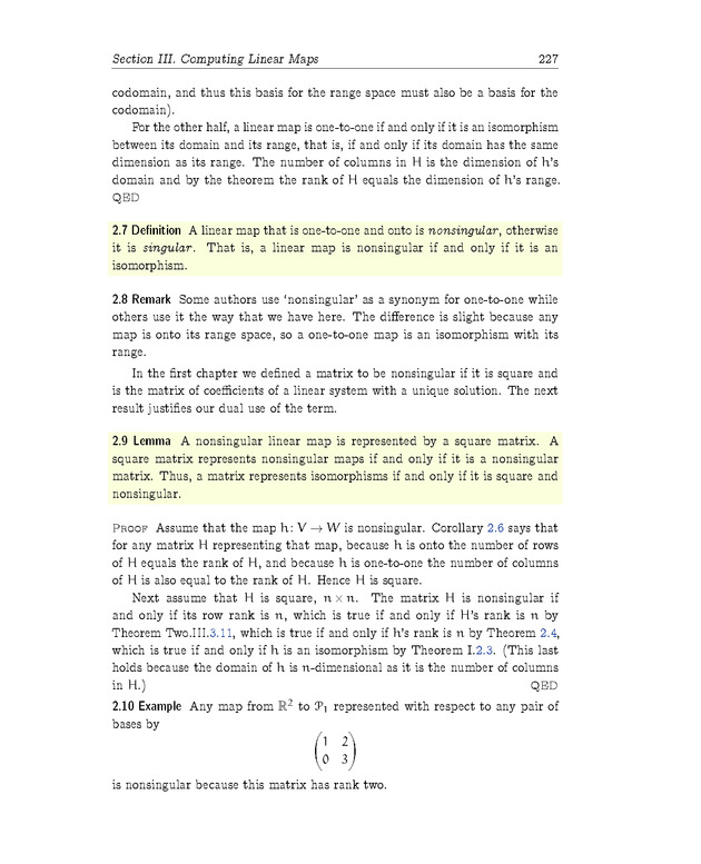 Linear Algebra - Maps Between Spaces 55