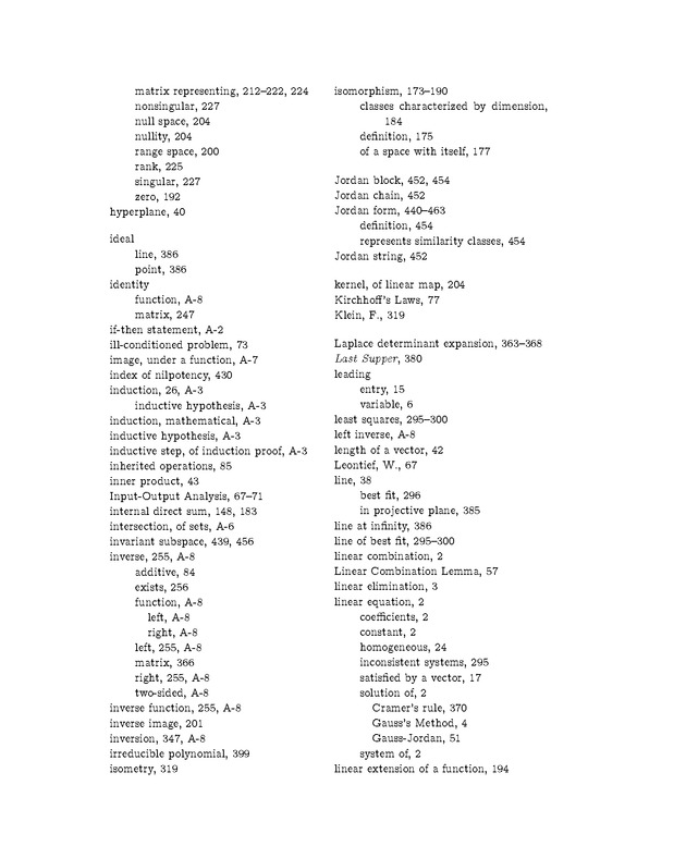 Linear Algebra - Index 4