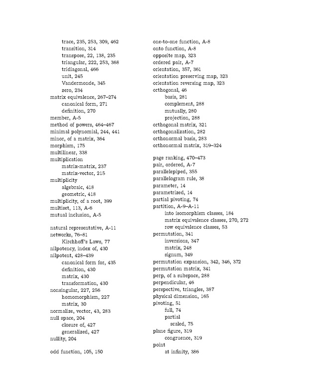 Linear Algebra - Index 6