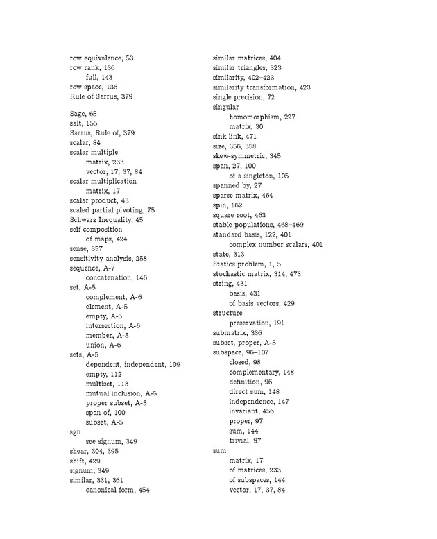 Linear Algebra - Index 8
