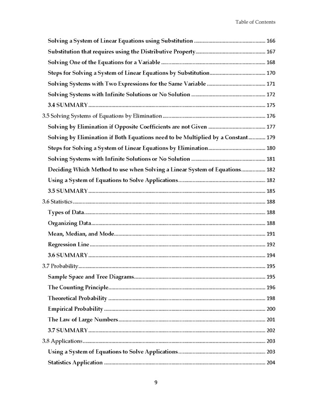 Math 021 Introductory Algebra, Third Edition - Table of Contents 5