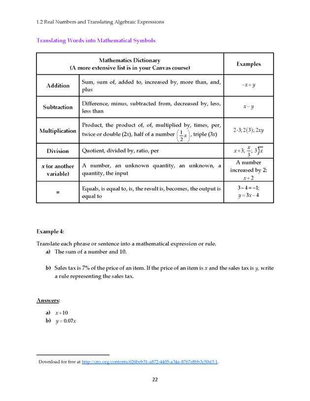 Math 021 Introductory Algebra, Third Edition - Page 22