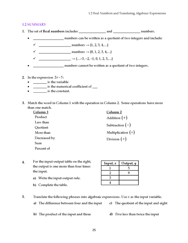 Math 021 Introductory Algebra, Third Edition - Page 25