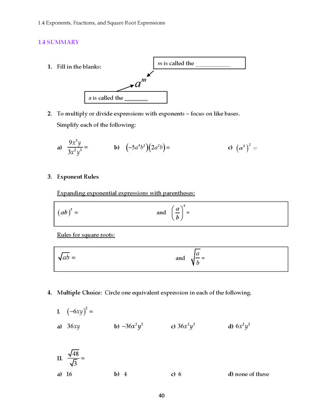 Math 021 Introductory Algebra, Third Edition - Page 40