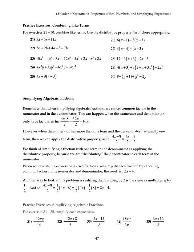 Math 021 Introductory Algebra, Third Edition - Page 47