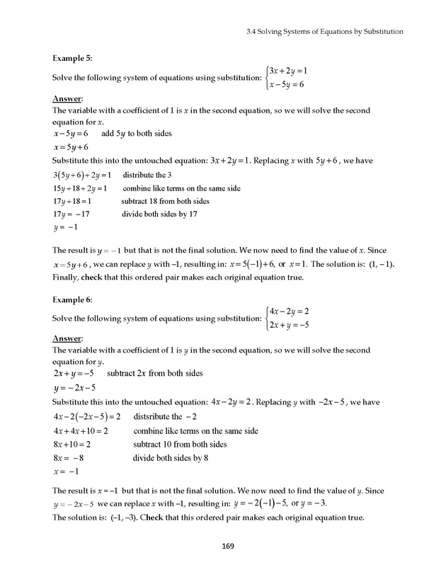 Math 021 Introductory Algebra, Third Edition - Page 169