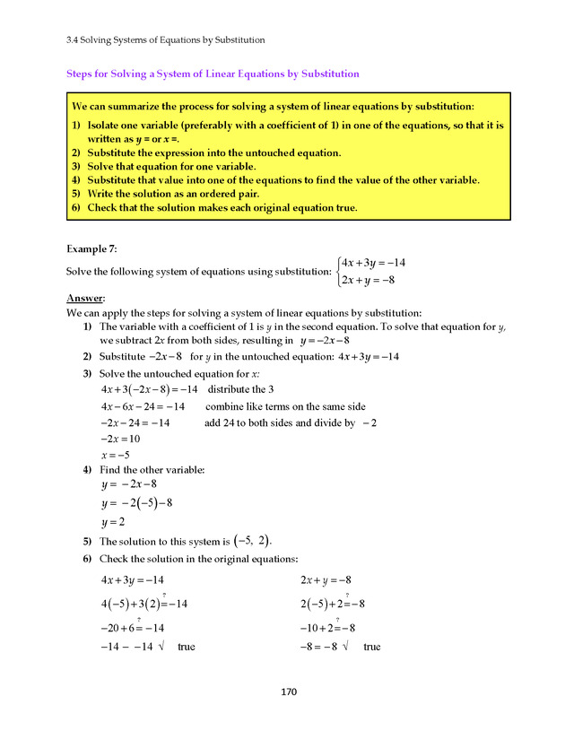Math 021 Introductory Algebra, Third Edition - Page 170