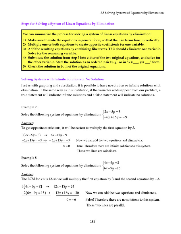 Math 021 Introductory Algebra, Third Edition - Page 181