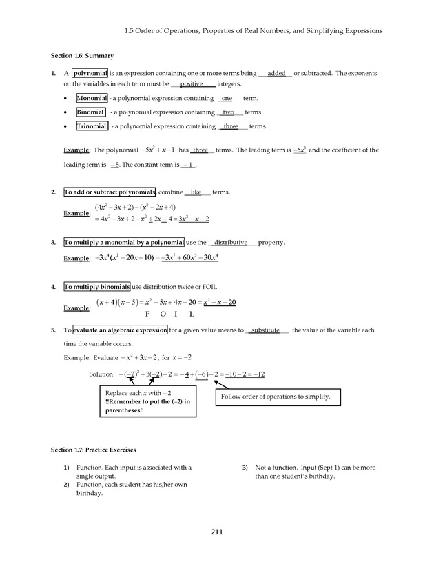 Math 021 Introductory Algebra, Third Edition - Page 211