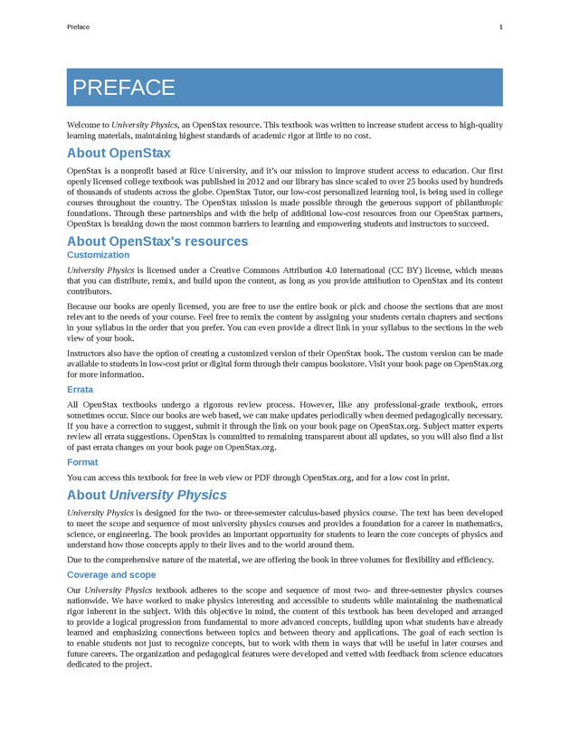 University Physics Volume 2 - Preface 1
