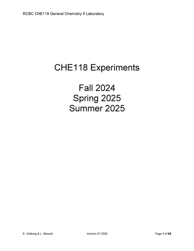 RCBC CHE118 General Chemistry II Laboratory - New Page
