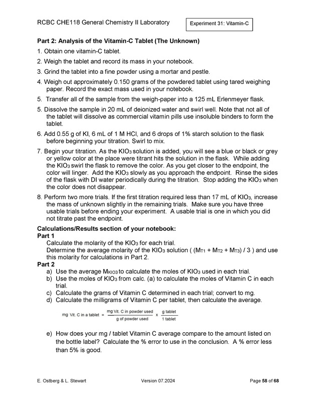 RCBC CHE118 General Chemistry II Laboratory - New Page