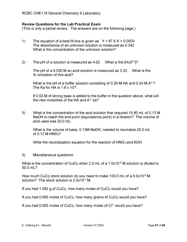 RCBC CHE118 General Chemistry II Laboratory - New Page
