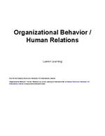 Organizational Behavior / Human Relations PDF