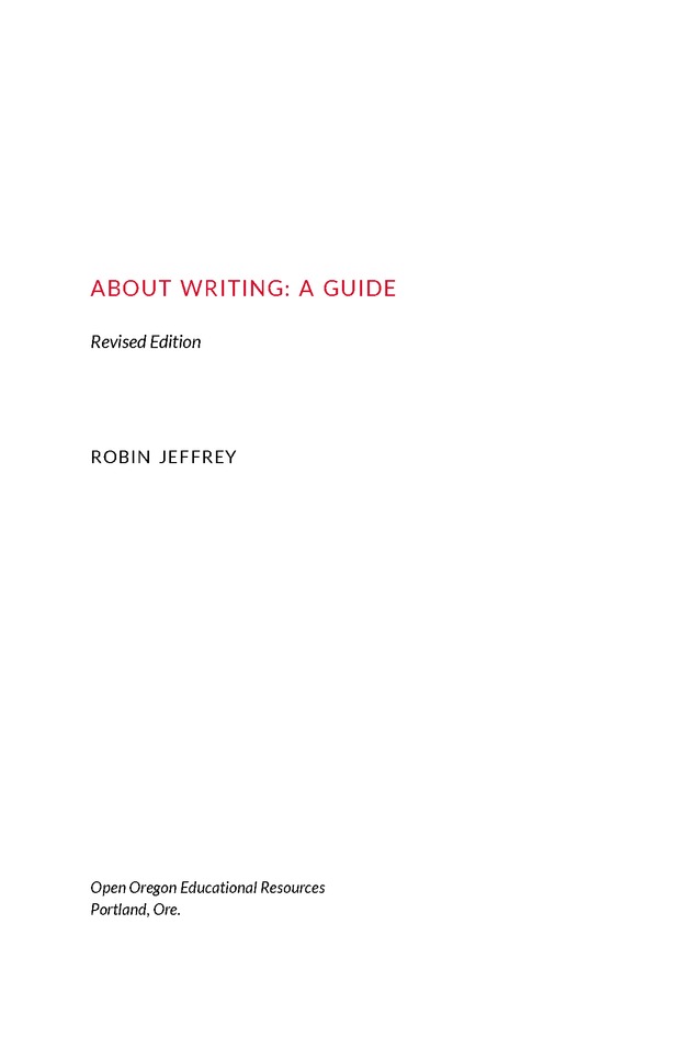 About Writing: A Guide - Title Page 1