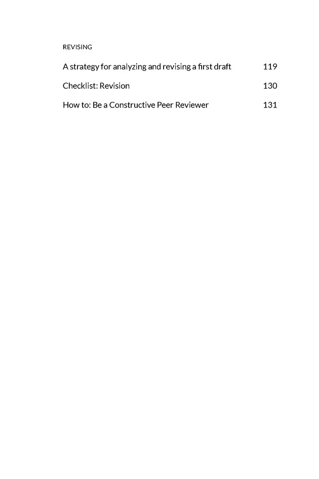 About Writing: A Guide - Table of Contents 4