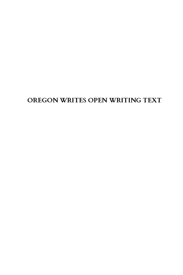 Oregon Writes - Cover 1
