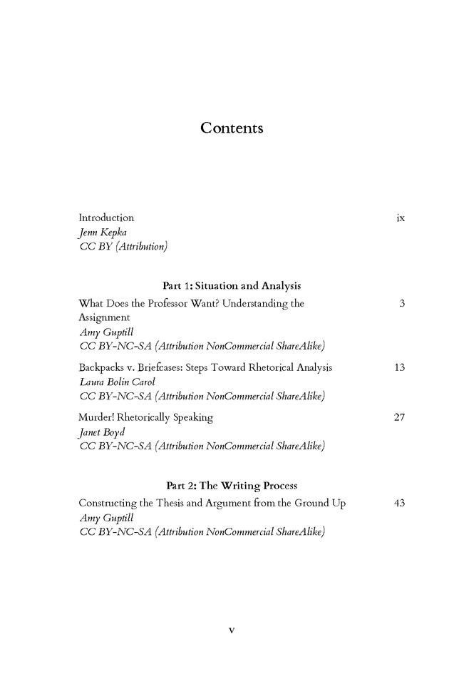 Oregon Writes - Table of Contents 1
