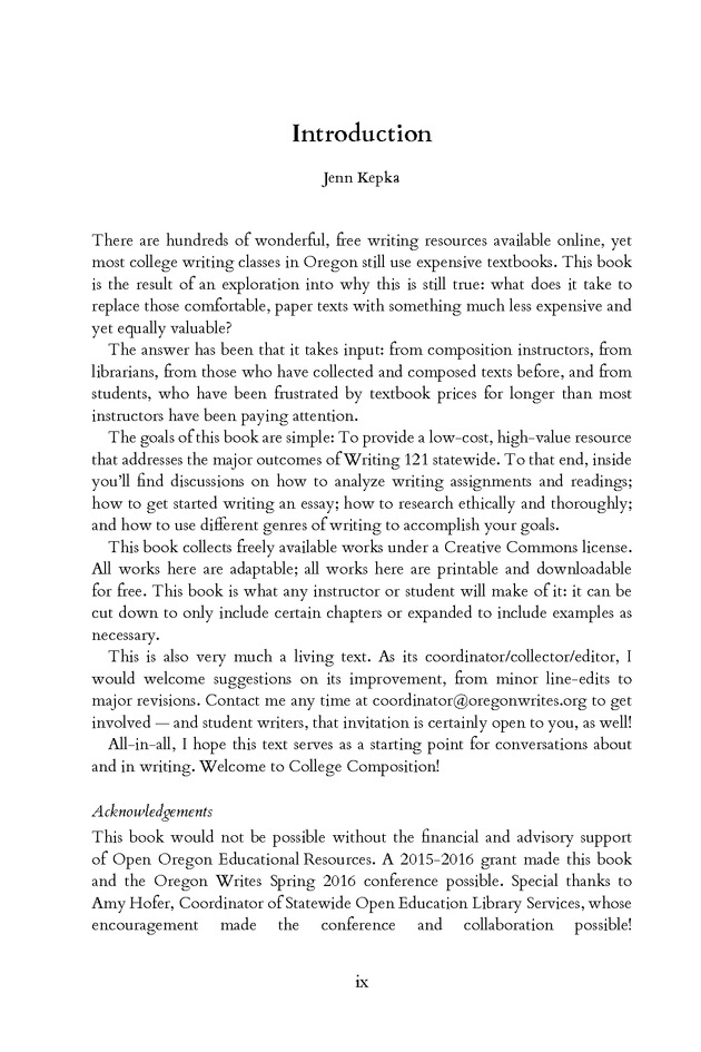 Oregon Writes - Introduction 1