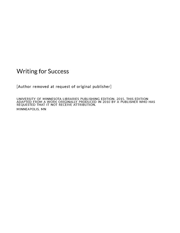 Writing for Success - Front Matter 1