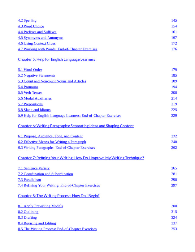 Writing for Success - Table of Contents 2